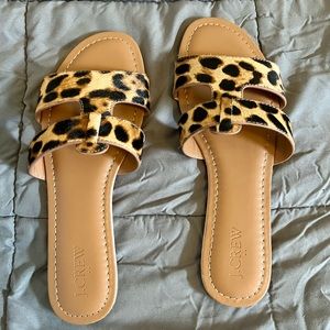 J Crew calf hair slides size 7